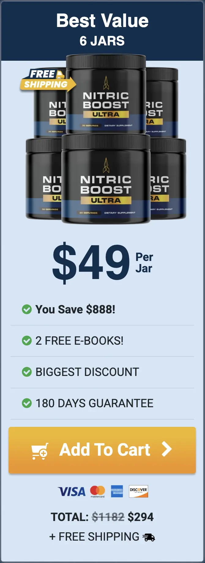 Buy 6 Bottles of Nitric Boost Ultra